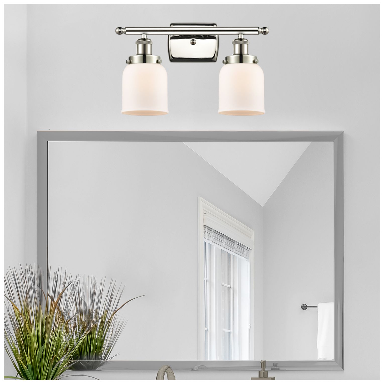 Image 3 Ballston Urban Bell 5" 2 Light 16" Bath Light - Polished Nickel - more views