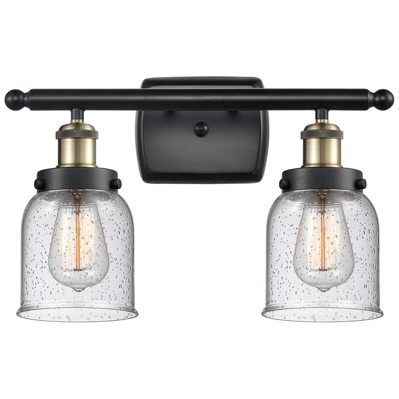 Image 1 Ballston Urban Bell 5" 2 Light 16" LED Bath Light - Black Brass -