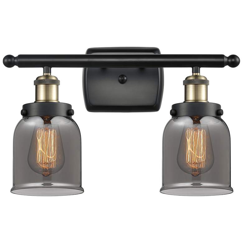 Image 1 Ballston Urban Bell 5" 2 Light 16" LED Bath Light - Black Brass -