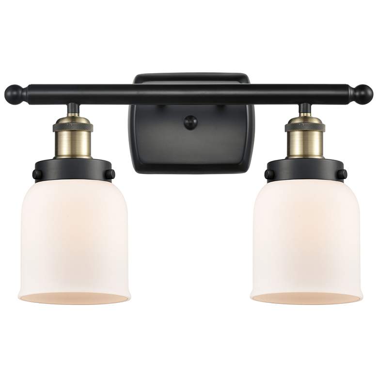 Image 1 Ballston Urban Bell 5" 2 Light 16" LED Bath Light - Black Brass -