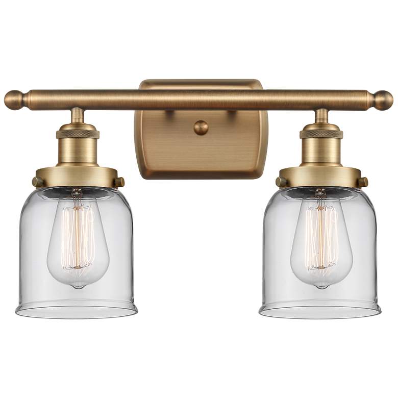 Image 1 Ballston Urban Bell 5" 2 Light 16" LED Bath Light - Brushed Brass
