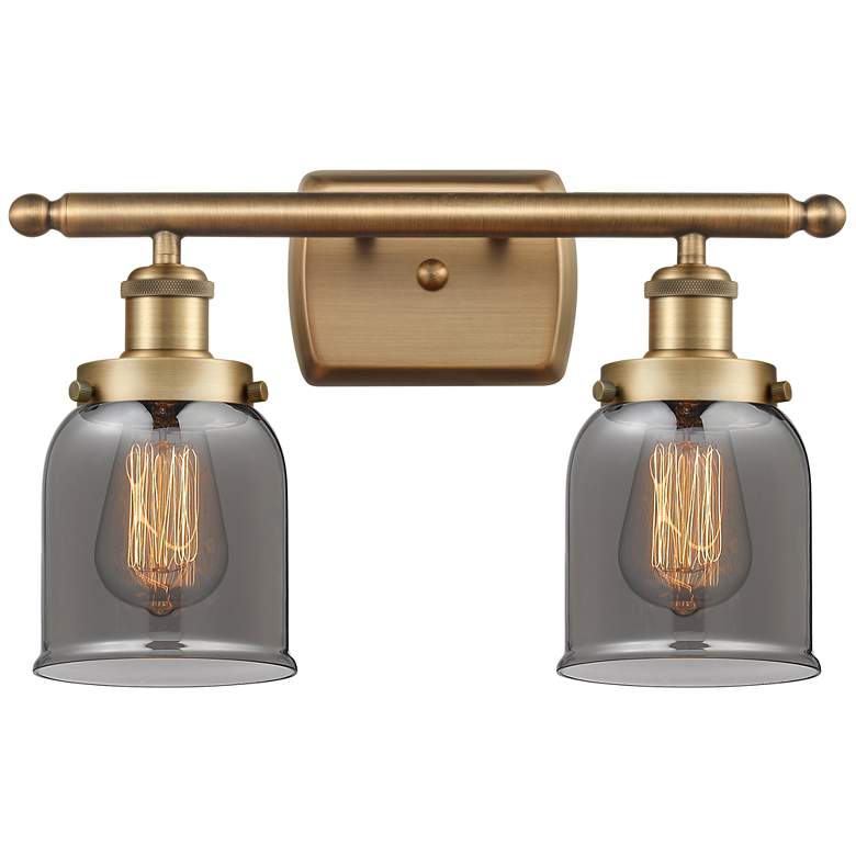 Image 1 Ballston Urban Bell 5 inch 2 Light 16 inch LED Bath Light - Brushed Brass