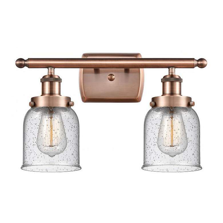 Image 1 Ballston Urban Bell 5" 2 Light 16" LED Bath Light - Copper - Seed