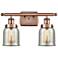 Ballston Urban Bell 5" 2 Light 16" LED Bath Light - Copper - Silv