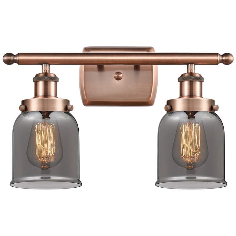 Image 1 Ballston Urban Bell 5 inch 2 Light 16 inch LED Bath Light - Copper - Smok