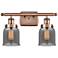 Ballston Urban Bell 5" 2 Light 16" LED Bath Light - Copper - Smok