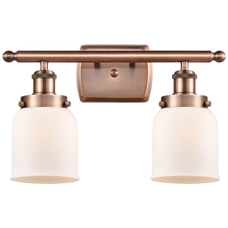 Image 1 Ballston Urban Bell 5" 2 Light 16" LED Bath Light - Copper - Whit