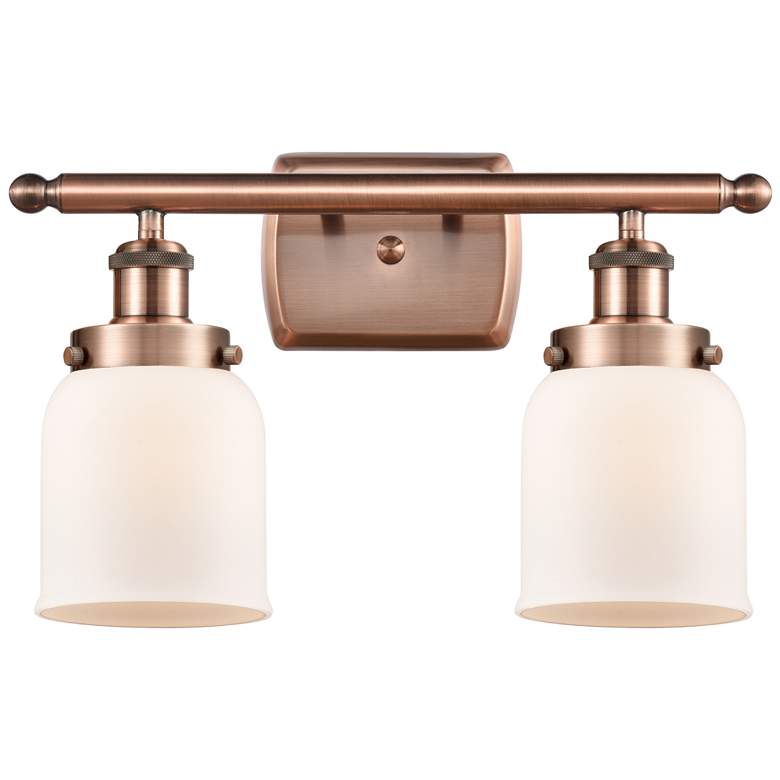 Image 1 Ballston Urban Bell 5" 2 Light 16" LED Bath Light - Copper - Whit