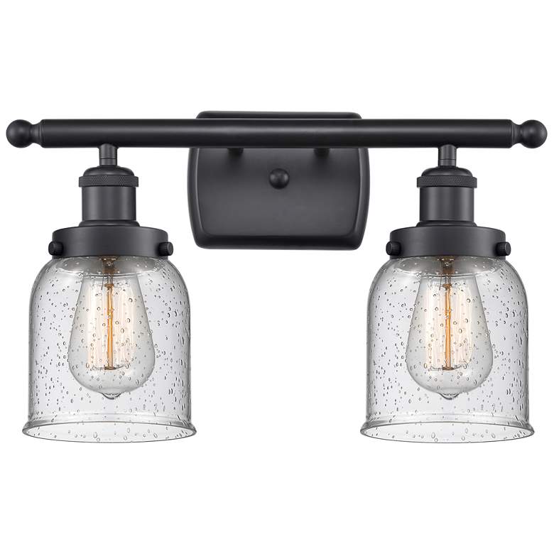 Image 1 Ballston Urban Bell 5" 2 Light 16" LED Bath Light - Matte Black -