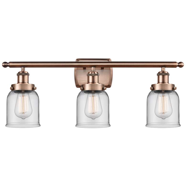 Image 1 Ballston Urban Bell 5" 3 Light 26" Bath Light - Copper - Clear Sh