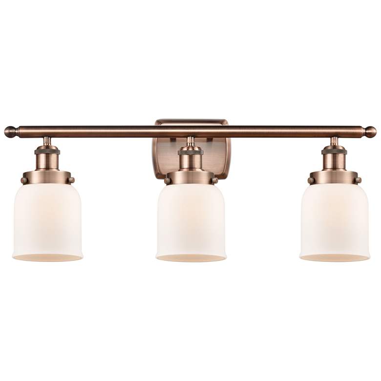 Image 1 Ballston Urban Bell 5" 3 Light 26" Bath Light - Copper - White Sh