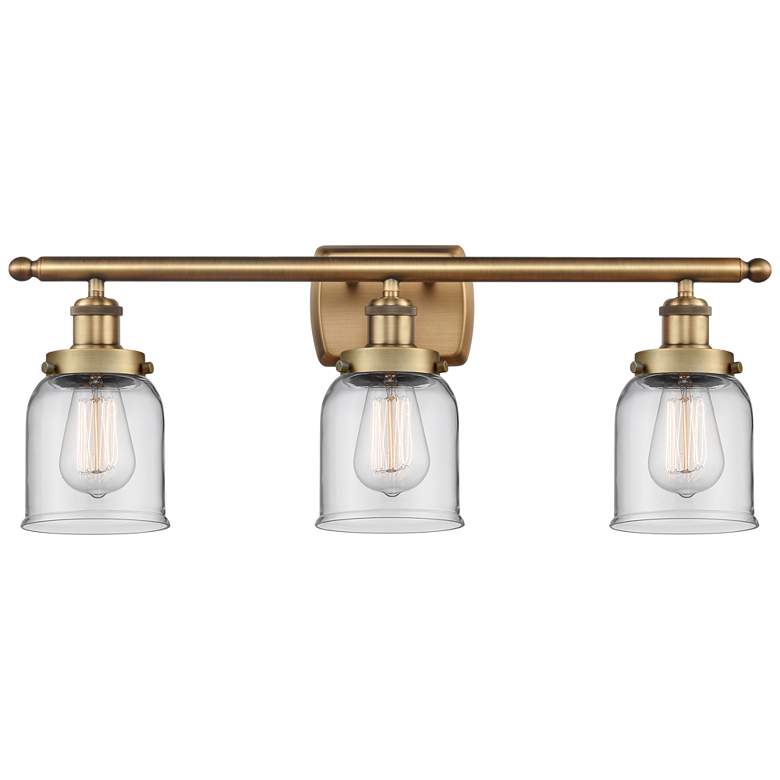 Image 1 Ballston Urban Bell 5" 3 Light 26" LED Bath Light - Brushed Brass