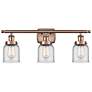 Ballston Urban Bell 5" 3 Light 26" LED Bath Light - Copper - Clea