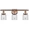 Ballston Urban Bell 5" 3 Light 26" LED Bath Light - Copper - Clea