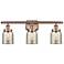 Ballston Urban Bell 5" 3 Light 26" LED Bath Light - Copper - Silv
