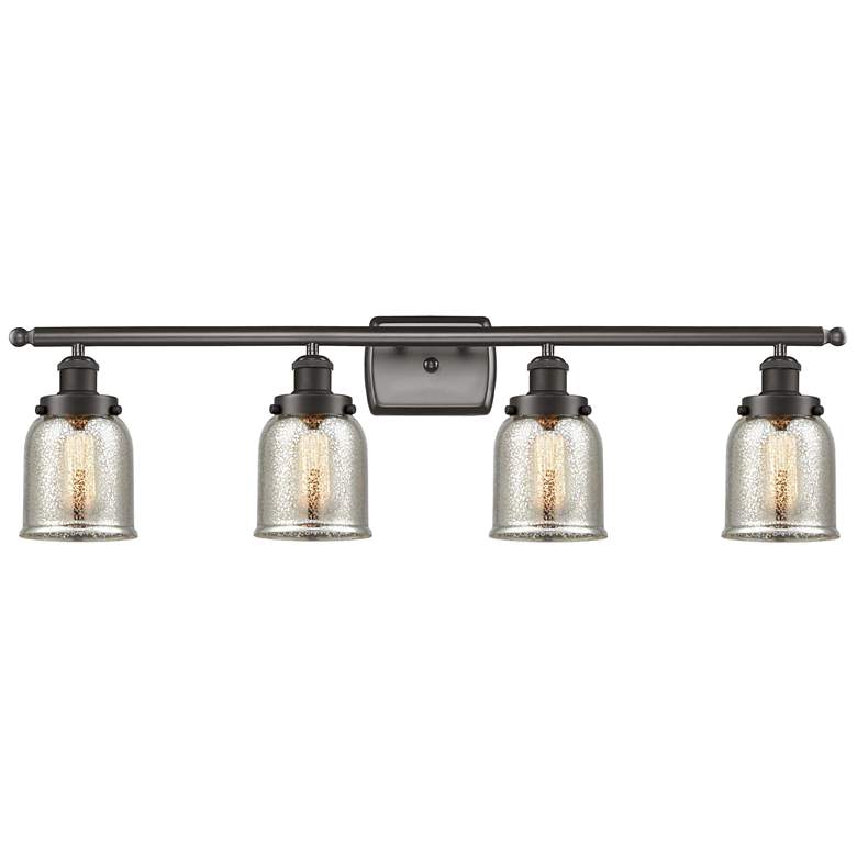 Image 1 Ballston Urban Bell 5" 36"W 4 Light Bronze Bath Light w/ Mercury