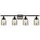 Ballston Urban Bell 5" 36"W 4 Light Bronze Bath Light w/ Mercury