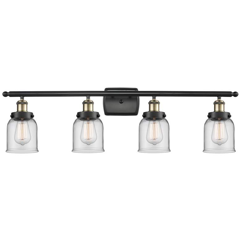 Image 1 Ballston Urban Bell 5" 4 Light 36" LED Bath Light - Black Brass -