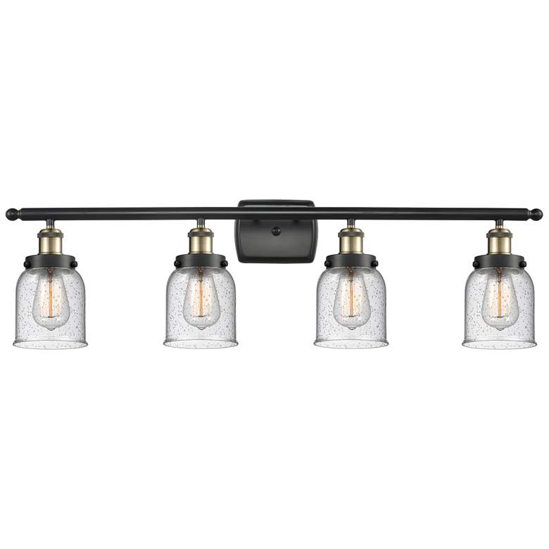 Image 1 Ballston Urban Bell 5" 4 Light 36" LED Bath Light - Black Brass -