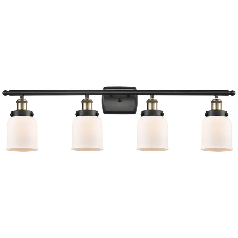 Image 1 Ballston Urban Bell 5" 4 Light 36" LED Bath Light - Black Brass -