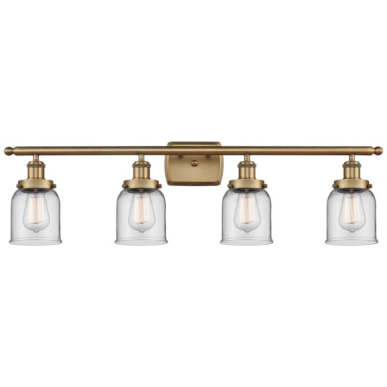 Image 1 Ballston Urban Bell 5" 4 Light 36" LED Bath Light - Brushed Brass