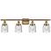 Ballston Urban Bell 5" 4 Light 36" LED Bath Light - Brushed Brass