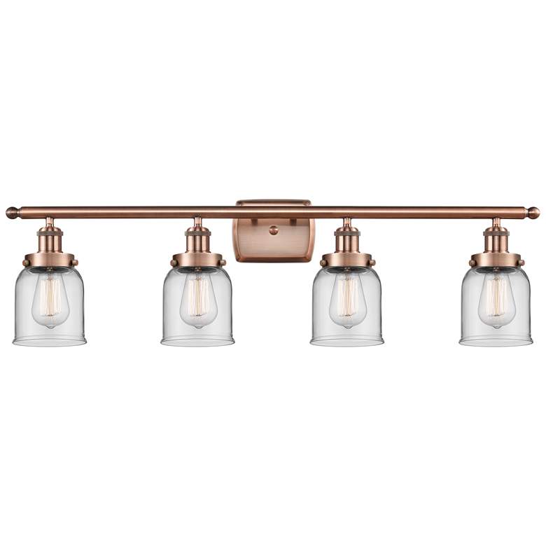 Image 1 Ballston Urban Bell 5" 4 Light 36" LED Bath Light - Copper - Clea