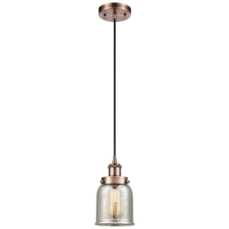 Image 1 Ballston Urban Bell 5" Antique Copper Corded Mini Pendant w/ Mercury S