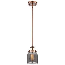 Image1 of Ballston Urban Bell 5" Antique Copper Stemmed Mini Pendant w/ Smoke Sh