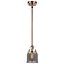 Ballston Urban Bell 5" Antique Copper Stemmed Mini Pendant w/ Smoke Sh