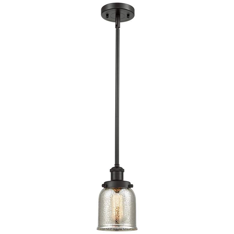 Image 1 Ballston Urban Bell 5" Bronze Stemmed Mini Pendant w/ Mercury Shade