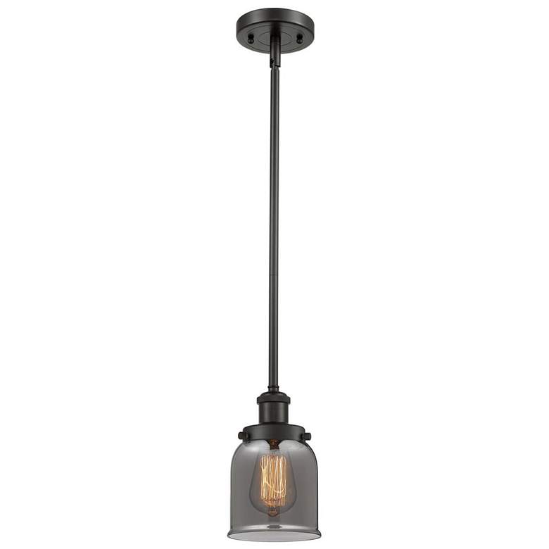 Image 1 Ballston Urban Bell 5 inch Bronze Stemmed Mini Pendant w/ Smoke Shade