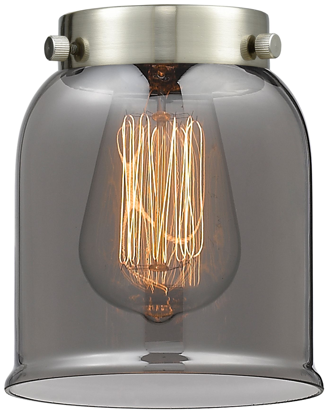 Image 3 Ballston Urban Bell 5" Bronze Stemmed Mini Pendant w/ Smoke Shade more views