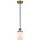 Ballston Urban Bell 5" Brushed Brass Corded Mini Pendant w/ White Shad