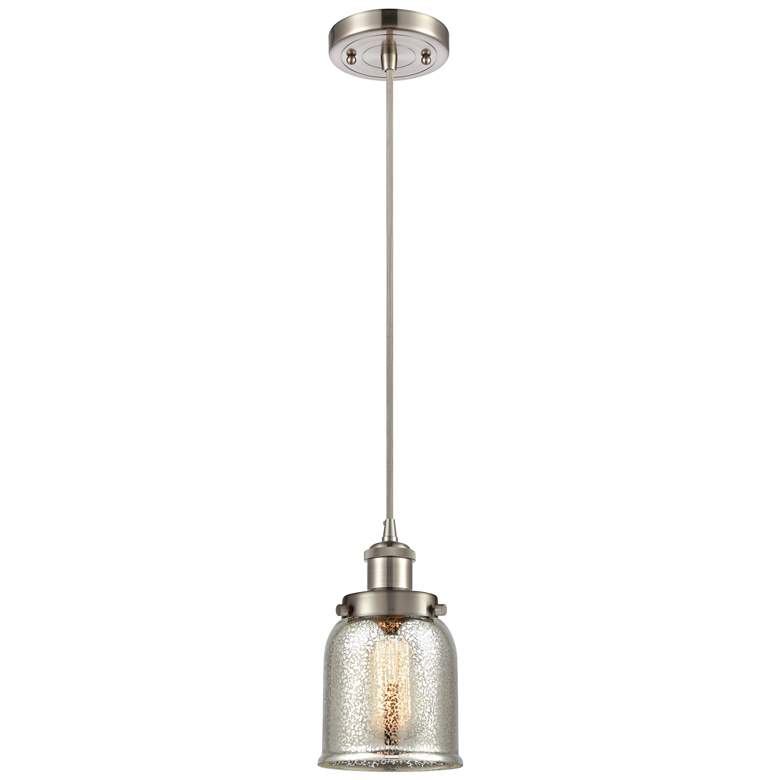 Image 1 Ballston Urban Bell 5" Brushed Nickel Corded Mini Pendant w/ Mercury S