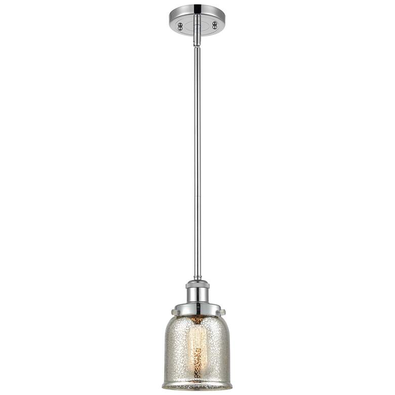 Image 1 Ballston Urban Bell 5" Chrome Stemmed Mini Pendant w/ Mercury Shade