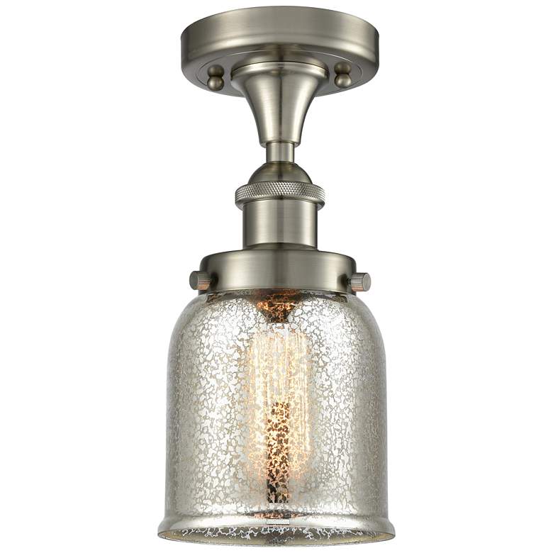 Image 1 Ballston Urban Bell 5" Flush - LED Bulb - Satin Nickel - Silver Mercu