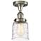 Ballston Urban Bell 5" Flush Mount - LED Bulb - Satin Nickel - Deco S