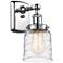 Ballston Urban Bell 5" Incandescent Sconce - Chrome - Deco Swirl Shade