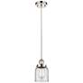 Ballston Urban Bell 5" LED Mini Pendant - Polished Nickel - Clear Shad
