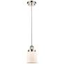 Ballston Urban Bell 5" LED Mini Pendant - Polished Nickel - Matte Whit