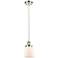 Ballston Urban Bell 5" LED Mini Pendant - Polished Nickel - Matte Whit