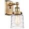 Ballston Urban Bell 5" LED Sconce - Brass Finish - Deco Swirl Shade