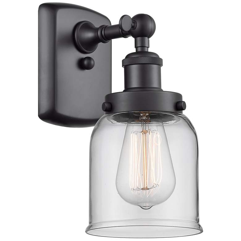 Image 1 Ballston Urban Bell 5" LED Sconce - Matte Black Finish - Clear Shade