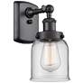Ballston Urban Bell 5" LED Sconce - Matte Black Finish - Clear Shade