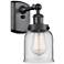 Ballston Urban Bell 5" LED Sconce - Matte Black Finish - Clear Shade