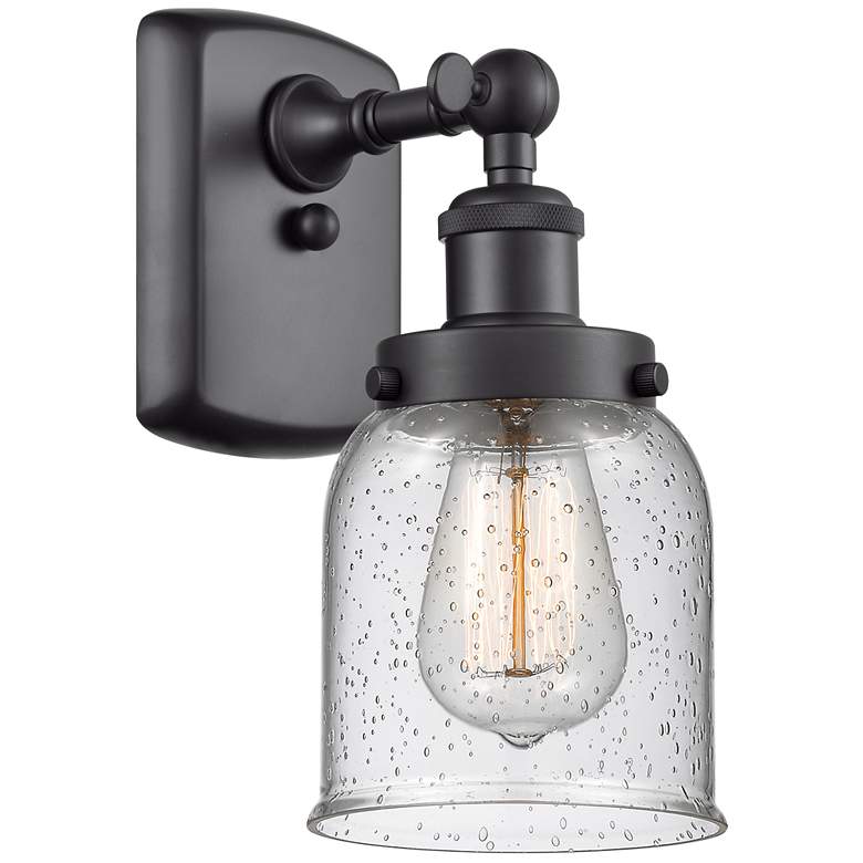 Image 1 Ballston Urban Bell 5" LED Sconce - Matte Black Finish - Seedy Shade
