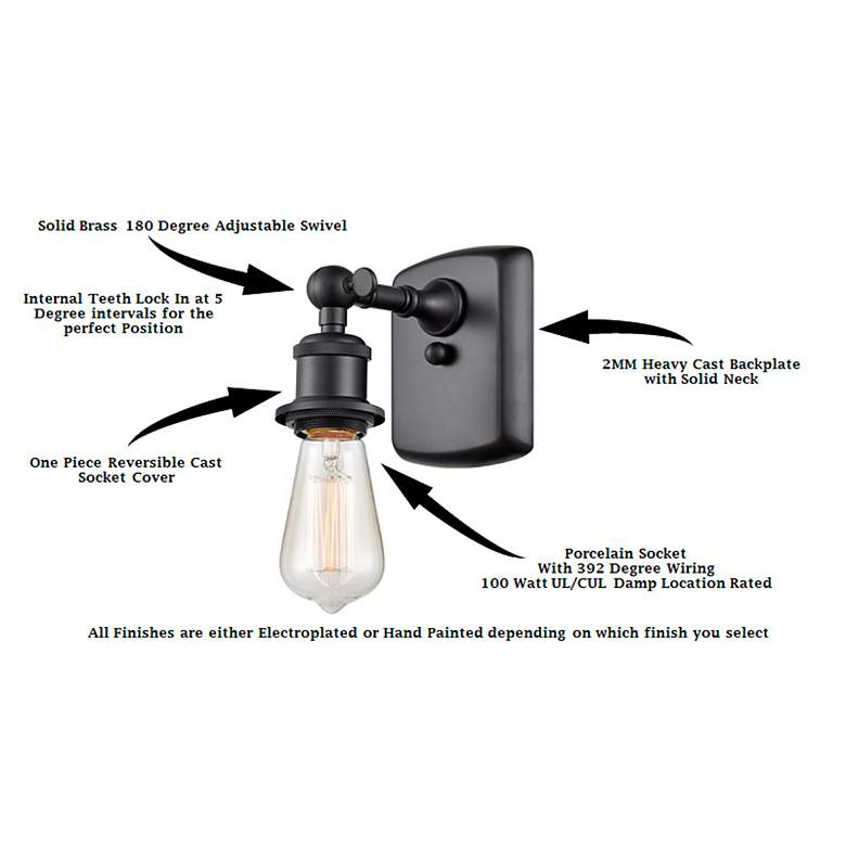 Image 5 Ballston Urban Bell 5" LED Sconce - Matte Black Finish - Seedy Shade more views