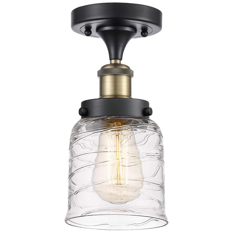 Image 1 Ballston Urban Bell 5" LED Semi-Flush Mount - Black Brass - Deco Swir