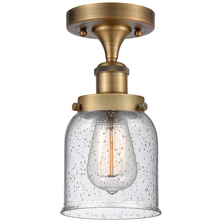 Image 1 Ballston Urban Bell 5" LED Semi-Flush Mount - Brushed Brass - Seedy S